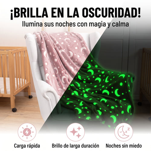 Manta luminosa de lunas y estrellas