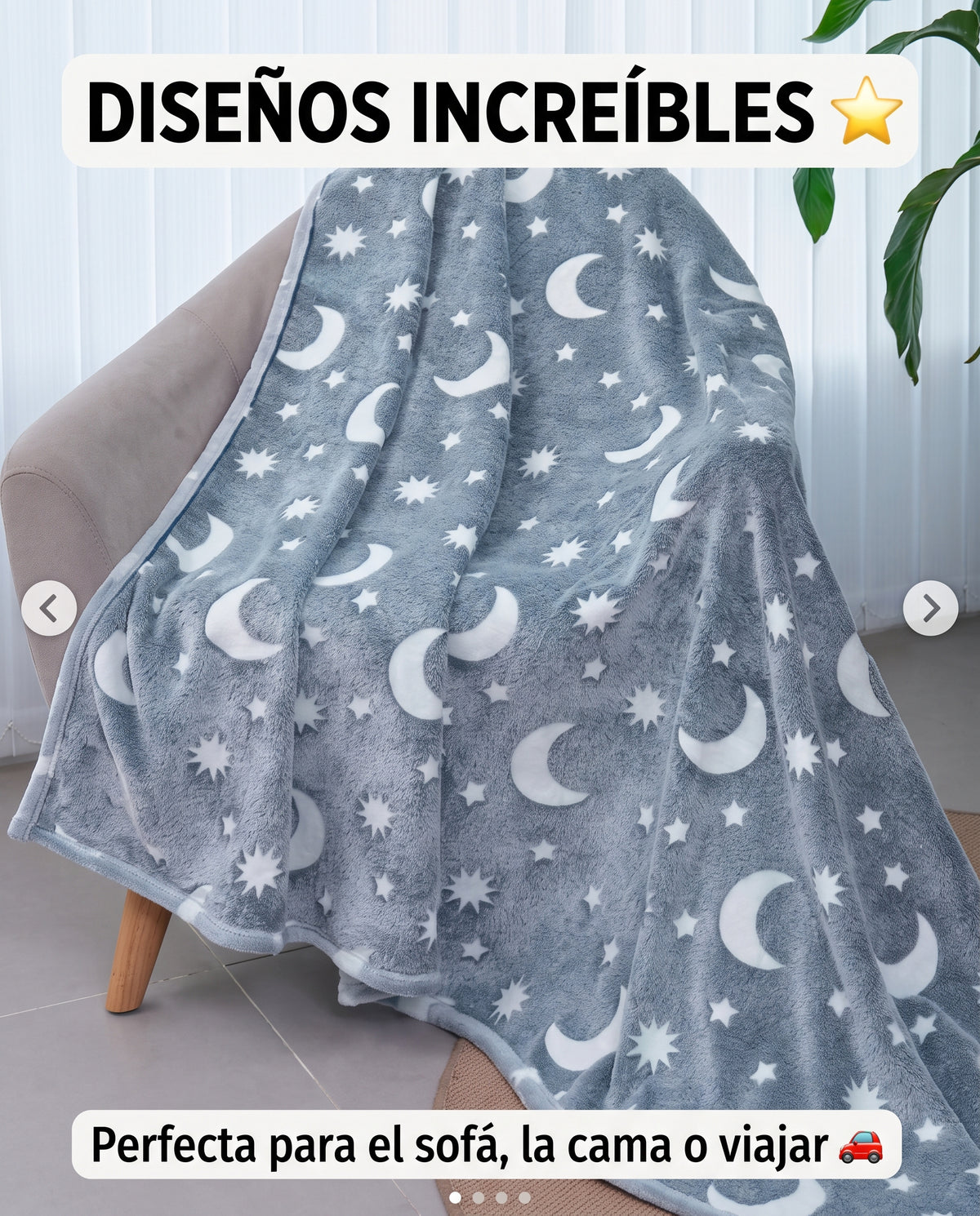 Manta luminosa de lunas y estrellas